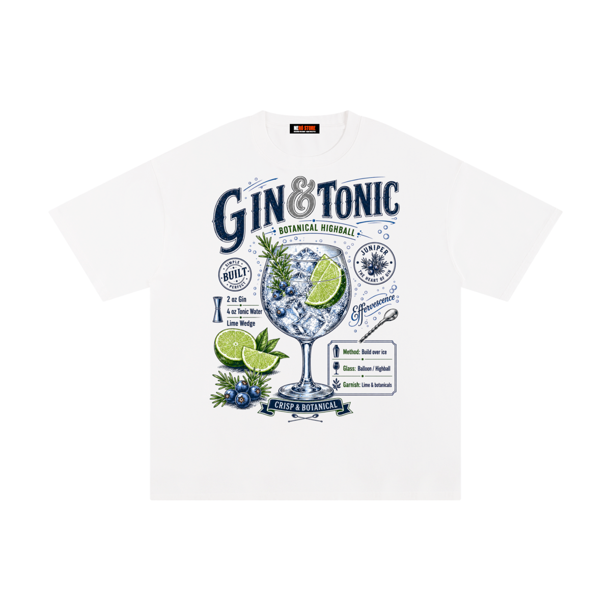 T-shirt Cocktail “Gin & Tonic” – Maxi Front Print