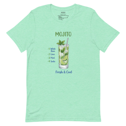 T-shirt Mojito Unisex – Maglietta Grafica Cocktail Fresco – Perfetta per Estate e Aperitivi