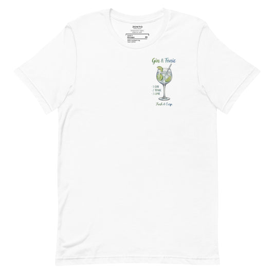 T-shirt Gin Tonic Unisex – Maglietta Grafica Cocktail – Perfetta per Estate, Aperitivi e Party