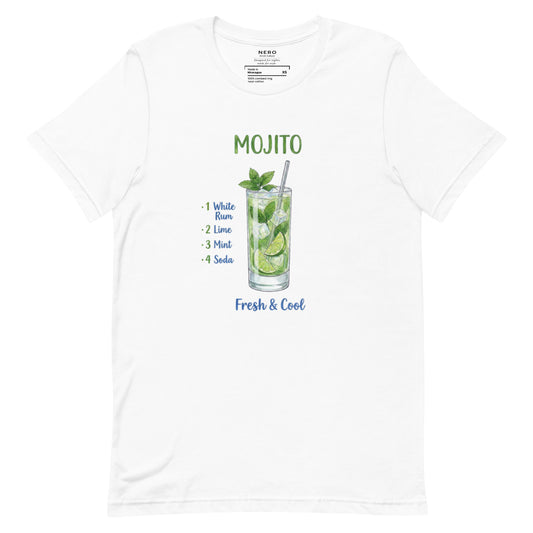 T-shirt Mojito Unisex – Maglietta Grafica Cocktail Fresco – Perfetta per Estate e Aperitivi